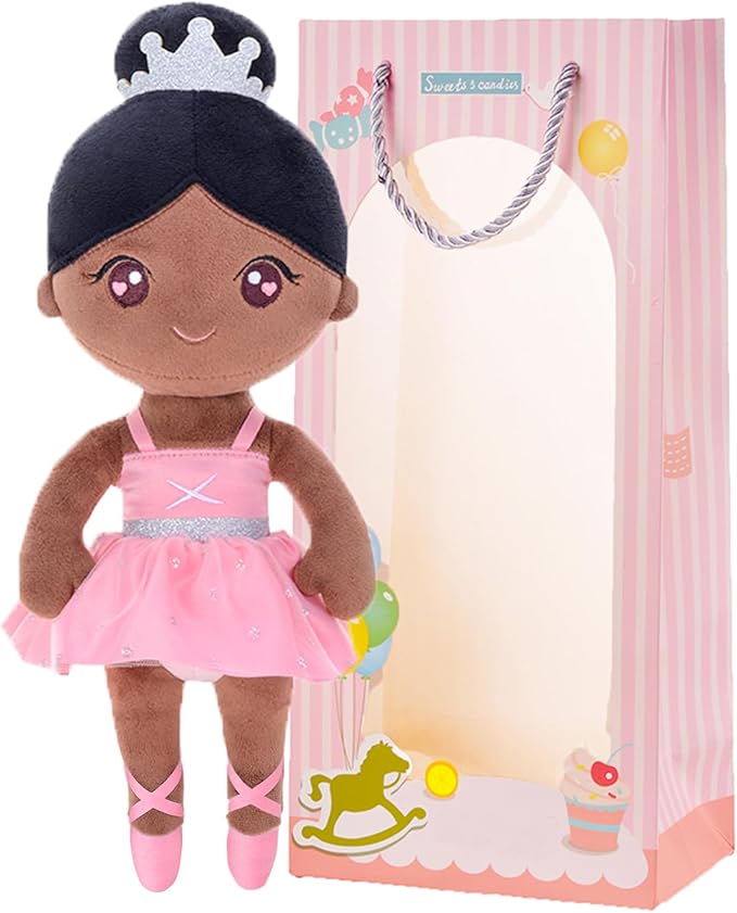 Gloveleya Ballet Dolls Baby Girl Gifts Plush African American Ballerina Doll Bronze