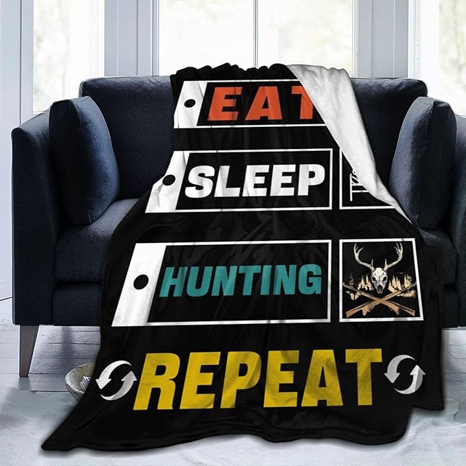 Hunting Blanket Gifts for Men Dad Hunters Throw Blankets Cozy Plush Fleece Deer Decor Flannel Fuzzy for Couch Chair Bed 50"X40"