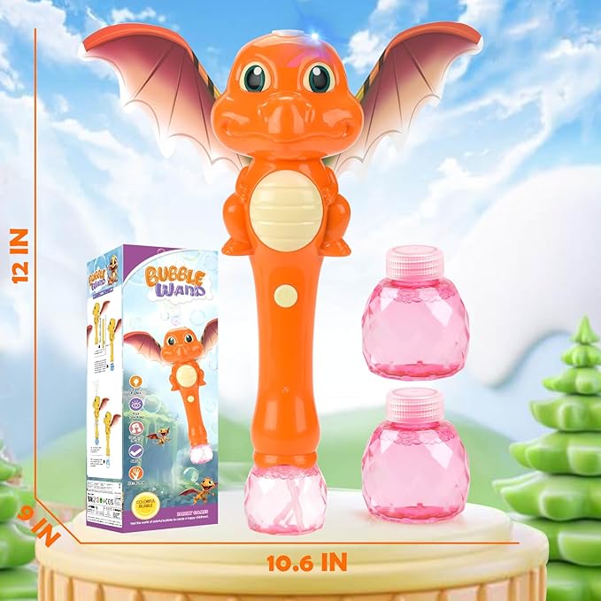 Dinosaur Bubble Wand Toys for Kids Age 3 4 5 6 7 8 Years Old: Bubbles Machine for Kids, Toddler Outdoor Toys, Gifts Birthday Presents for 3 4 5 6 Year Old Boys Girls