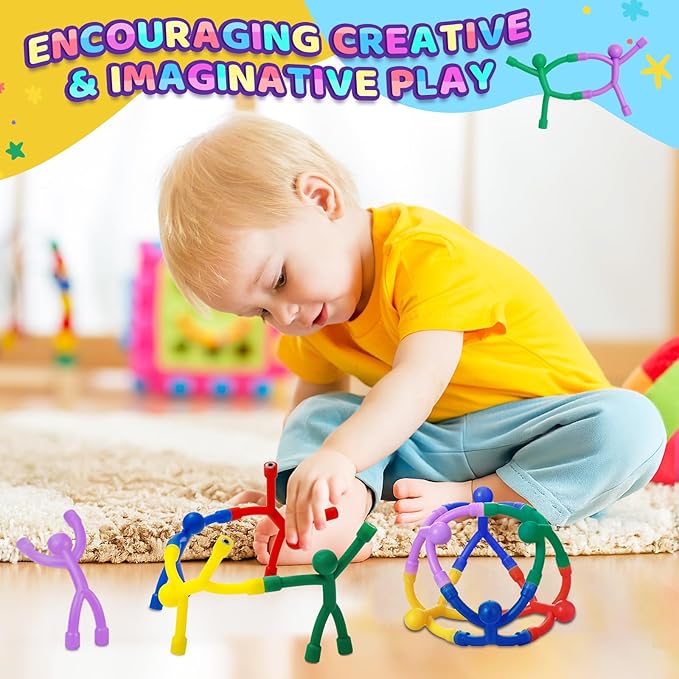 Magnetic Toddlers Sensory Toys, 10Pcs Road Trip Car Airplane Travel Activities Essentials Toy for Kids Ages 4-8, Fidget Toys for Adults Teens Boys girls Stress Relief, Strong Fridge Magnet Men People