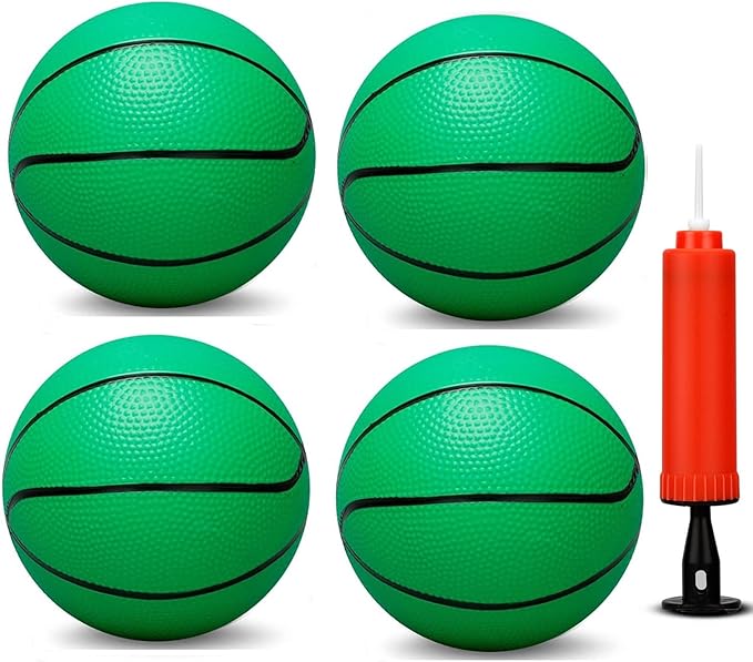 Dilabnba 8" Mini Rubber Replacement Basketballs for Basketball Hoop/Pool, Toddler Soft Beach Bouncy Ball Sports Party Game for Kids Adults, Junior Balls Indoor & Outdoor Arcades & Games (4PCS)