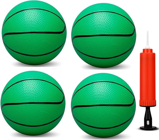 Dilabnba 8" Mini Rubber Replacement Basketballs for Basketball Hoop/Pool, Toddler Soft Beach Bouncy Ball Sports Party Game for Kids Adults, Junior Balls Indoor & Outdoor Arcades & Games (4PCS)