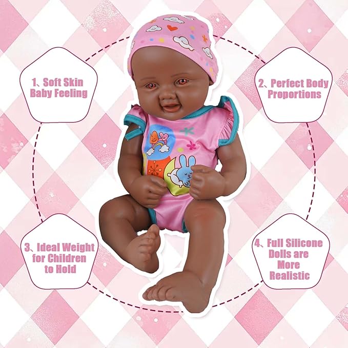 17.3 in Full Silicone Reborn Baby Dolls, 1:1 Lifelike Newborn Dolls Non Vinyl Realistic Reborn Toddler Dolls Boy Washable Sleeping Doll