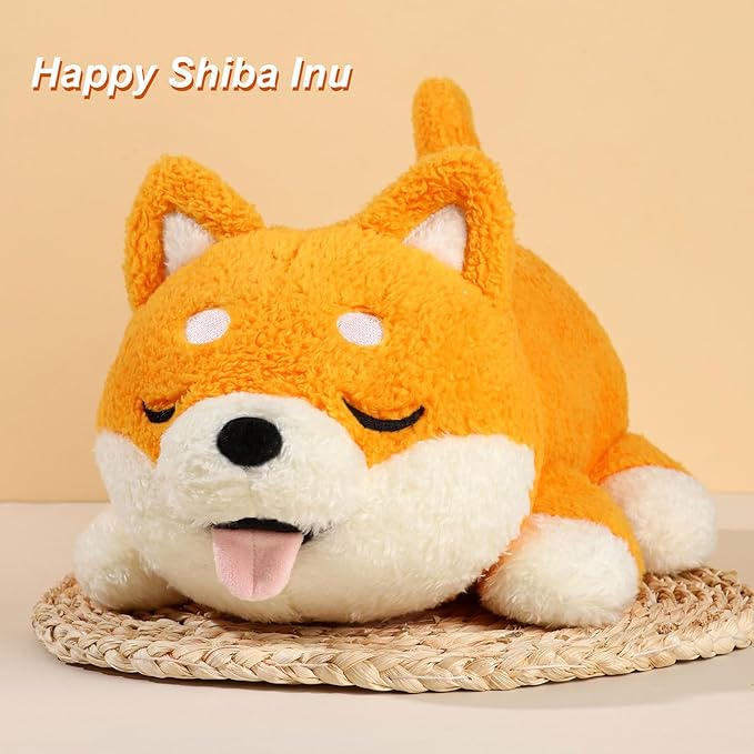 14 Inch Shiba Inu Plushie Doll - Soft Stuffed Animals Dog Puppy Plush Toy, Realistic Cuddly Dog Stuffed Animals for Kids Gift & FFestival or Birthday Surprises