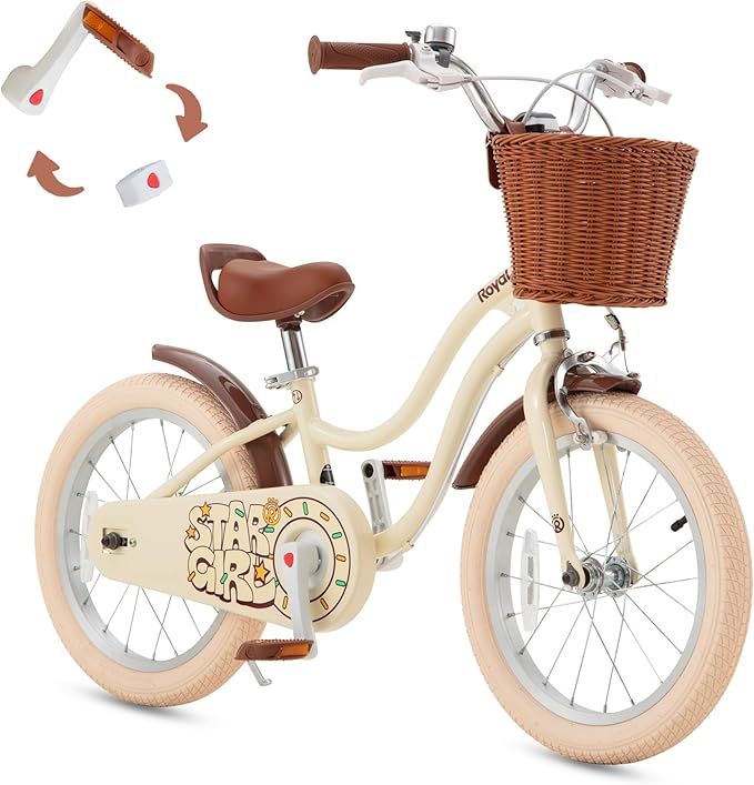 RoyalBaby Girls Bike Classic & EZ Kids Bike, Balance and Pedal Bicycle, 12 14 16 18 20 Inch Toddlers to Big Kids 3-10 Years