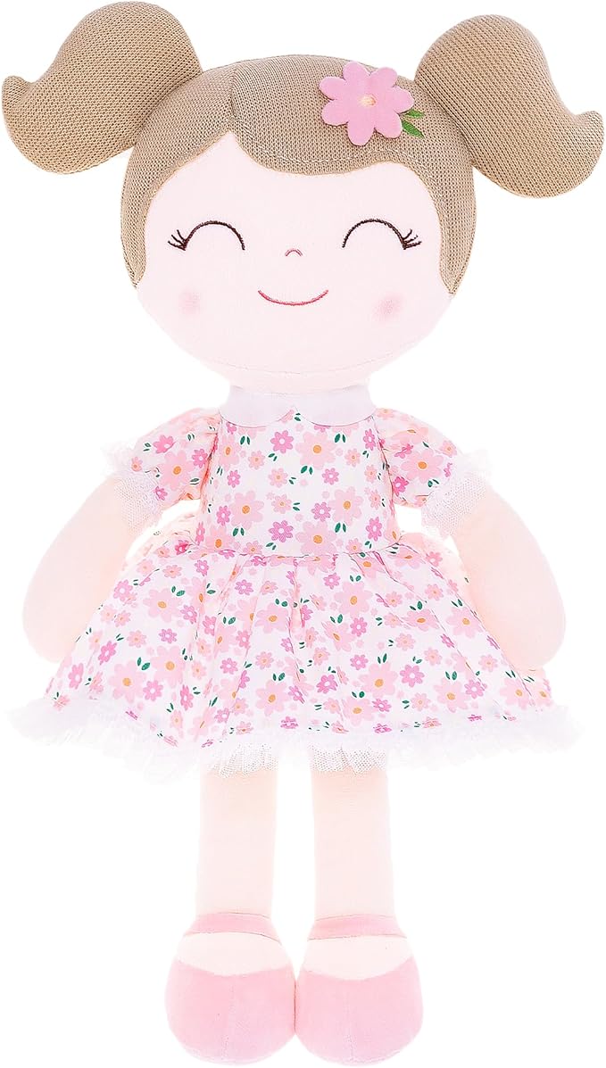 Gloveleya Baby Girl Gift First Baby Doll Plush Doll Print Sunflowers