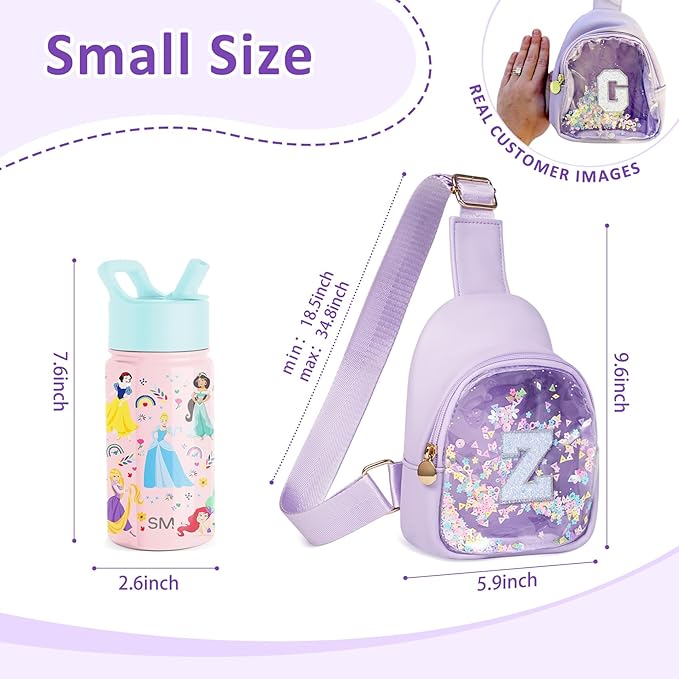 COSHAYSOO Purple Toddler Little Girls Purse 2 3 4 5 6 7 Year Old Kids Sling Bag Initial Crossbody Pouch, Stylish Trending Cute Birthday Christmas Presents Halloween Thanksgiving Gift Ideas Letter Z