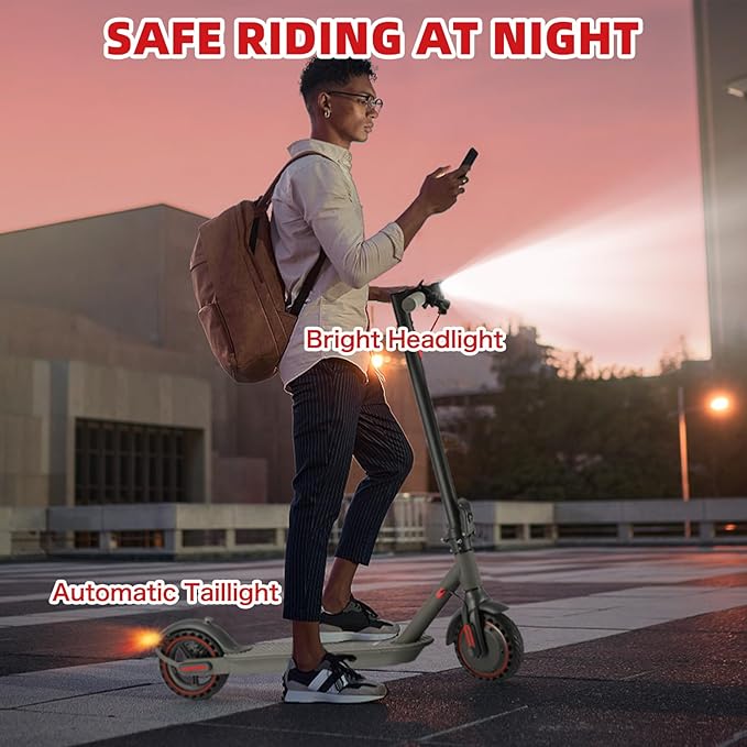 Electric Scooter for Adults, Folding E Scooter with 350W/500W Motor 15Mph Top Speed 12 Miles Long Range, Commuting Motorized Kick Scooters (Red- 8.5" Tires 15MPH 12 Miles Range)