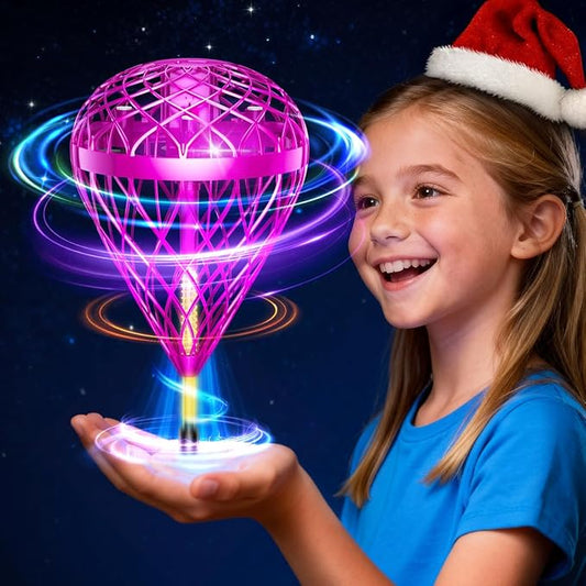 2025 Galaxy Light-Up Hover Orb Ball |Motion-Control Flying Spinner Toy for Screen-Free Indoor & Outdoor Play |Family Activity & Backyard Fun |Christmas Stocking Stuffer for Kids Ages 5-7 & 8-13,Purple