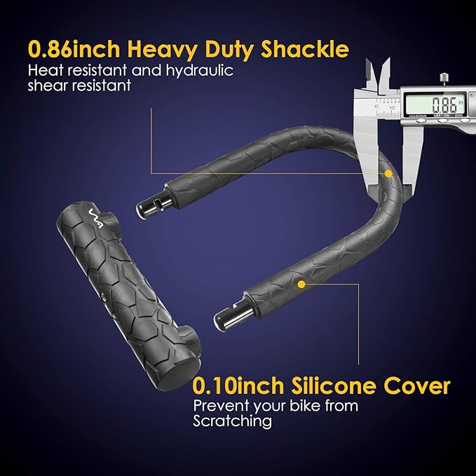 Bike U Lock,20mm Heavy Duty Combination Bicycle D Lock Shackle 4ft Length Security Cable with Sturdy Mounting Bracket and Key Anti Theft Bicycle Secure Locks