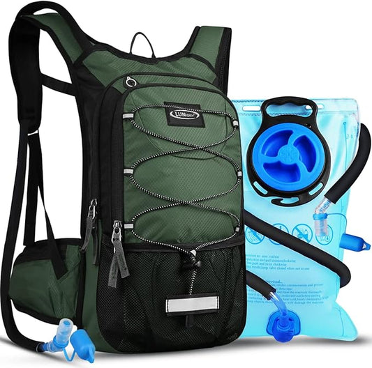 Insulated Hydration Pack Backpack with 3L BPA Free Leak-Proof Water Bladder, Keep Liquids Cool for Up to 5 Hours, Daypack for Hiking, Running, Cycling, Hunting, Climbing