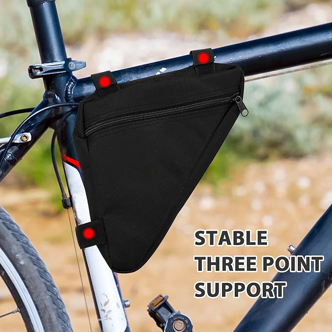 2 Pcs Triangle Bike Bag, Bike Frame Small Storage Bag, Pouches For Adult Cycling For Road And Mountain Bikes Accessories Pack For Phone, Wallet, Keys (With Reflective Stickers* 20)