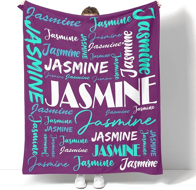 Dr.TOUGH Personalized Name Blanket Personalized Blanket for Adult Kids Flannel Customized Personalized Blankets and Throws