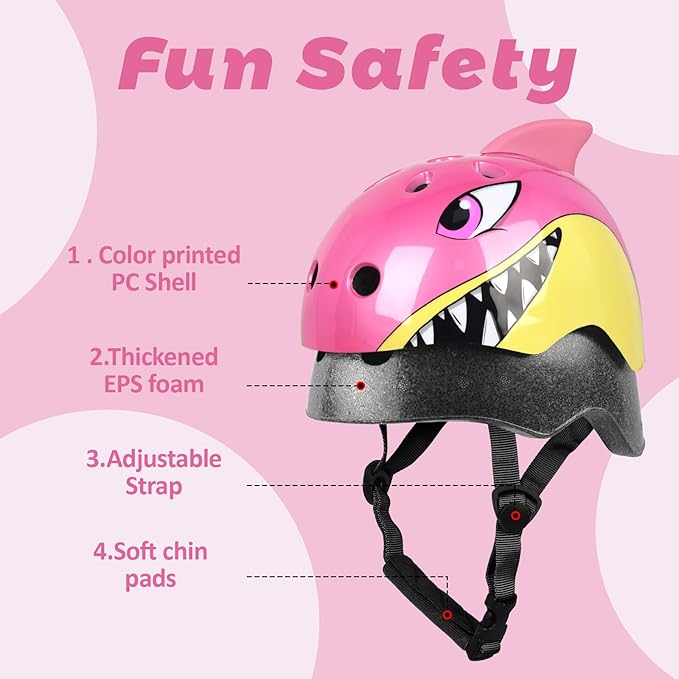 Toddler Kids Bike Helmet, Adjustable and Multi-Sport, 3 Sizes for Ages 1-2-3-5-8-14 Years Child Infant Boys Girls