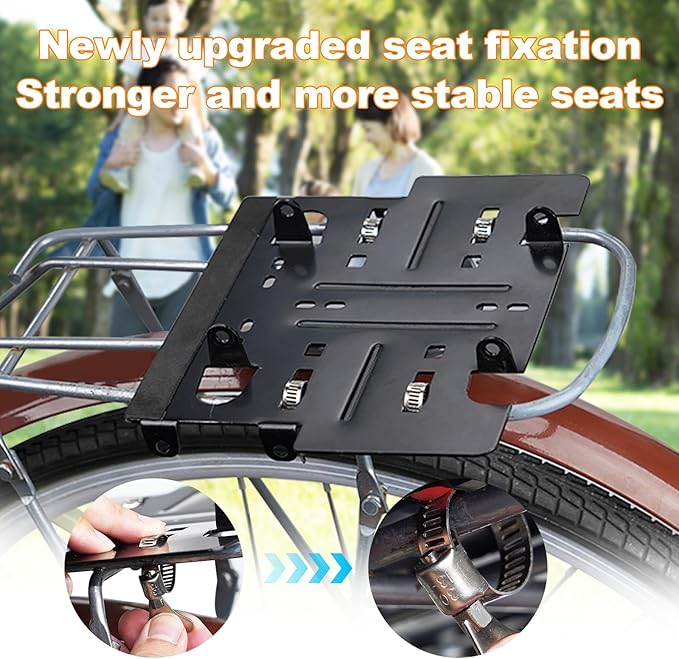 Rear Child Bike Seat with Thick Backrest, Rear Child Bicycle Seat Design for Children Aged 2 to 8 Years Old, One Size (Black-a)