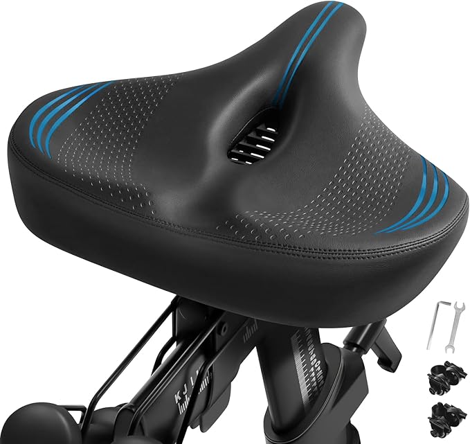 Extra Oversized Bike Seat Cushion for Peloton Bike & Bike+, Comfort Bicycle Seat Replacement for Men Women, Wide Bike Saddle Compatible with Peloton Accessories, Exercise, Electric, Cruiser Bikes