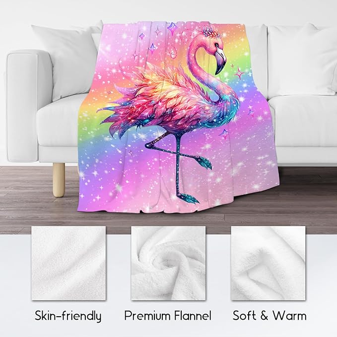 Blanket for Kids, Flamingo Blankets for Girls Toddler, 40"x50" Cute Cozy Fleece Throws Gifts for Daughter
