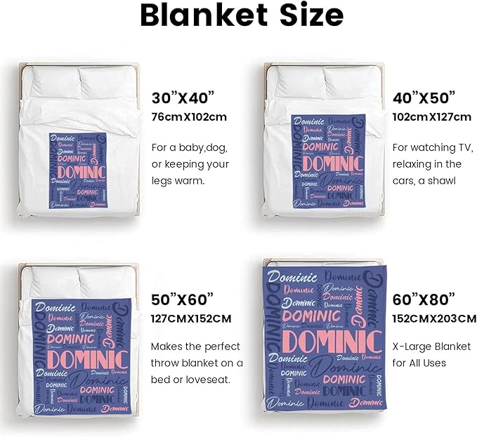 Dr.TOUGH Personalized Name Blanket Personalized Blanket for Adult Kids Flannel Customized Personalized Blankets and Throws