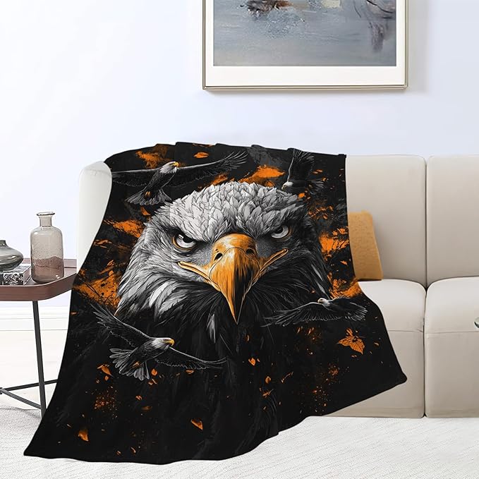 Eagle Blanket, Eagles Blanket, Bald Eagle Gifts Blankets Stuff Fleece Flannel Plush for Boys Men Women Girls Lovers Adults Soft Bedding Gift for Sofa Bed Office Home Decor 50"x40"