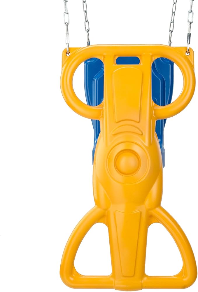 Swing-N-Slide Wind Rider Glider Swing, No Swing Hangers Yellow/Blue, 72" H x 14" W x 25" L