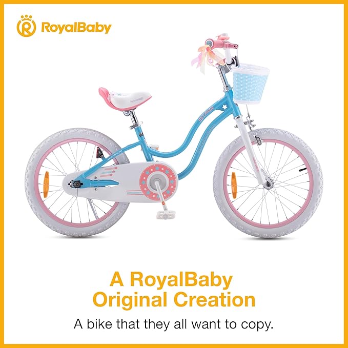 RoyalBaby Girls Bike Classic & EZ Kids Bike, Balance and Pedal Bicycle, 12 14 16 18 20 Inch Toddlers to Big Kids 3-10 Years