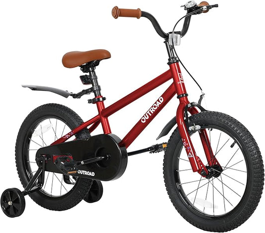 Outroad Kids Bike for Boys Girls Age 3-9 Years Old, 14 16 18 Inch Kid's Bike with Training Wheels, Children Bicycles for Toddler, Blue and Red