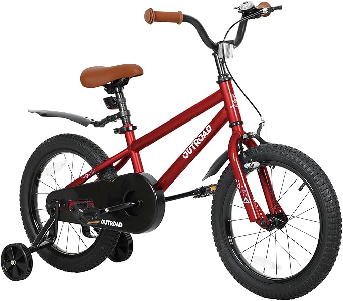 Outroad Kids Bike for Boys Girls Age 3-9 Years Old, 14 16 18 Inch Kid's Bike with Training Wheels, Children Bicycles for Toddler, Blue and Red
