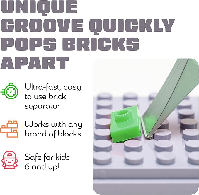Brick Popper - World's Fastest Separator Tool - Efficient Remover for Kids and Adults - Perfect for Ages 6 and Up - Essential Brick Tool (Lime Green)