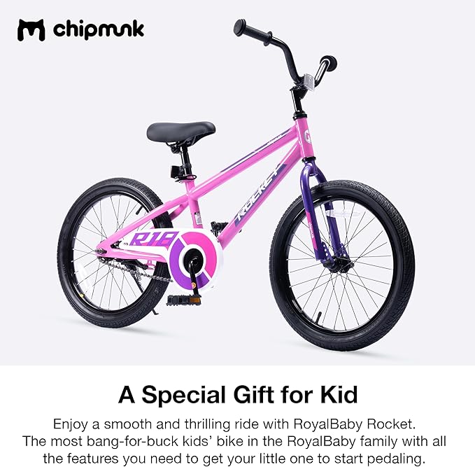 Chipmunk Kids Bike Toddlers 12 14 16 18 Inch Wheel Bicycle Beginners Boys Girls Ages 3-11 Years, Multiple Color Options
