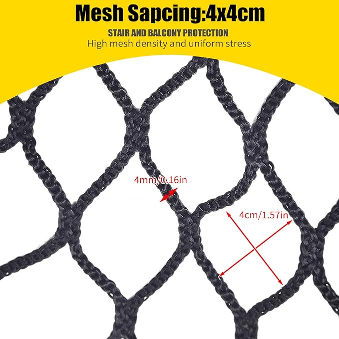 Climbing Cargo Net for Kids Outdoor Balcony Safety Net Rope Netting Playground Climbing Net Stairway Railing Safety Net for Children Pets Toys Knotless Polyester Sports Netting