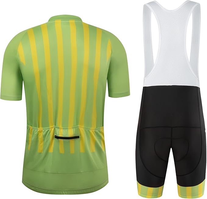 Coconut Ropamo CR Men's Cycling Jersey Set Road Bike Jersey Zipper Pocket Short Sleeves Cycling Kits Bib Shorts 3D Padded