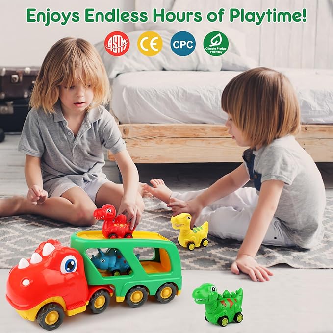 Nicmore Toddler Toys Car Dinosaur Truck for Boys: Toys for 2 3 4 5 Year Old Boy Girl | Carrier Truck Dinosaur Trucks for Kids 3-5 Toys for Age 2-3 2-4 18-24 Month Birthday Gifts for Boy