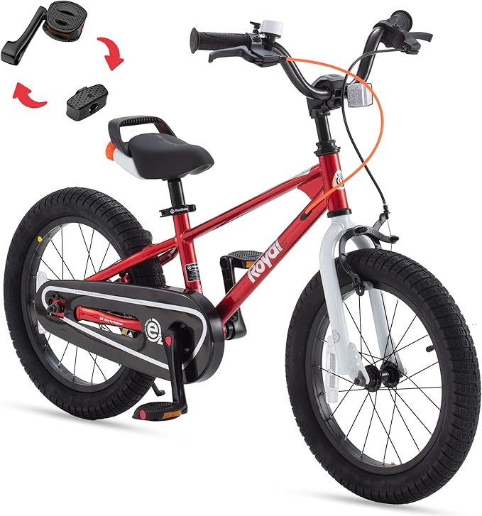 RoyalBaby Kids Bike EZ Balance to Pedal Dual Handbrake Toddlers Boys Girls Bicycle 12-20 Inch for Age 3-10 Years