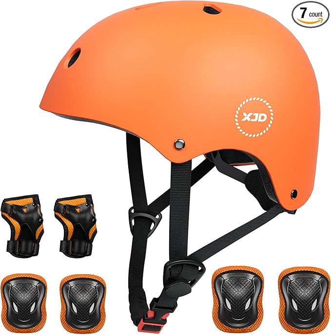 XJD Kids Bike Helmet,Multi-Sport Protective Gear Set for 3-5-8-14 Years Boys Girls with Knee and Elbow Pads Wrist Guards fit Roller Skates,Cycling,Skateboarding,Skating Scooter