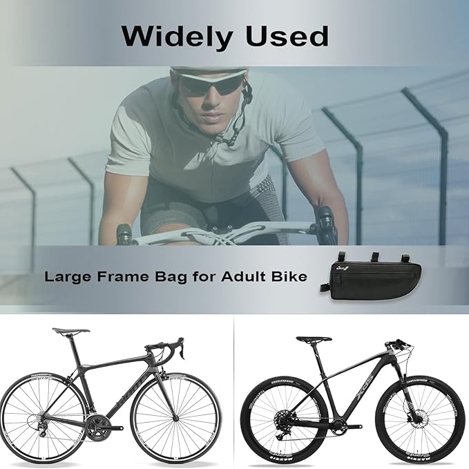 Large Bike Frame Bag - Waterproof Bicycle Triangle Frame Bag Under Top Tube Pouch Storage Bag for Adult Cycling Road Mountain Bike Bicycles