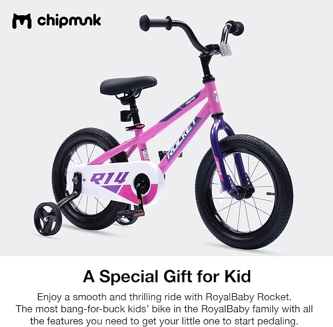 Chipmunk Kids Bike Toddlers 12 14 16 18 Inch Wheel Bicycle Beginners Boys Girls Ages 3-11 Years, Multiple Color Options