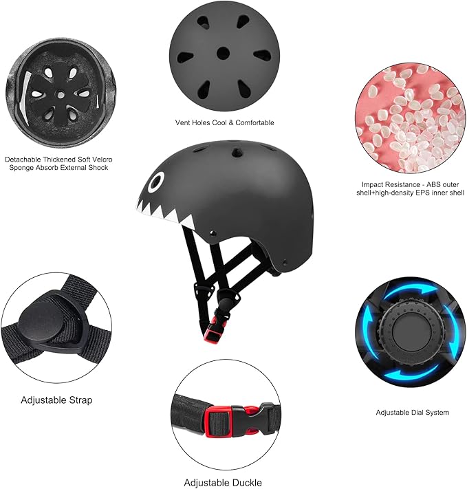 Glaf Toddler Helmet for 2-8 Years Kids Bike Helmets Baby Girls Boys Multi-Sport Adjustable Skateboard Bicycle Helmet Lightweight 3 Sizes for Toddler to Youth 8-14