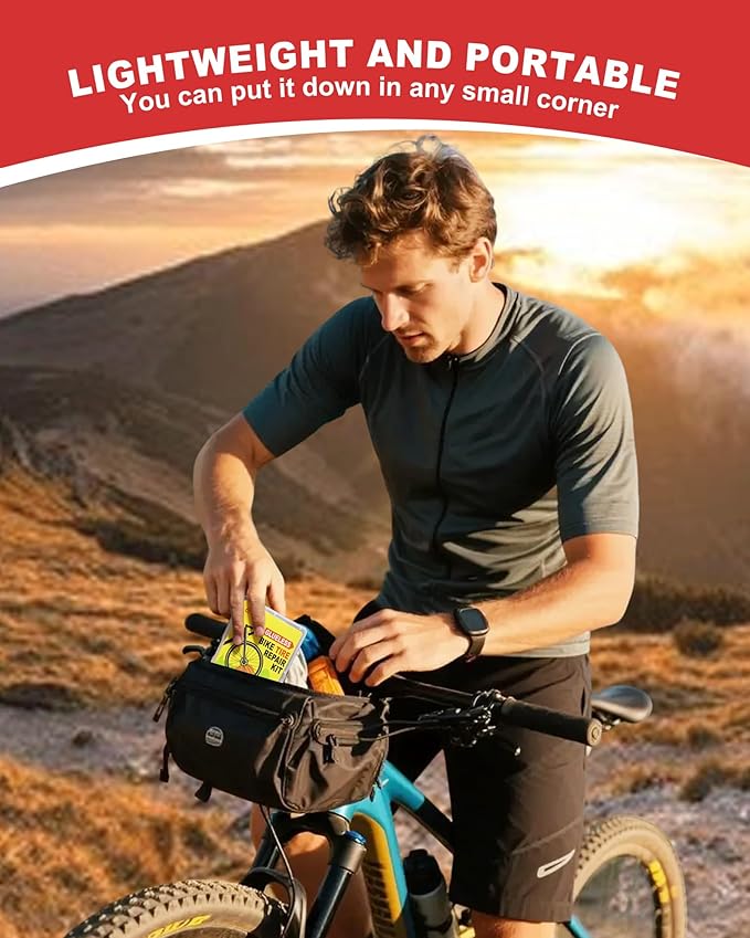 Bike Tire Repair Kit, Bicycle Inner Tube Puncture Patch Kits Contains 12 PSC Glueless Bike Tire Patch and Enhanced Material Tire Levers, Bike Patch Kit for Mountain and Road Bikes.