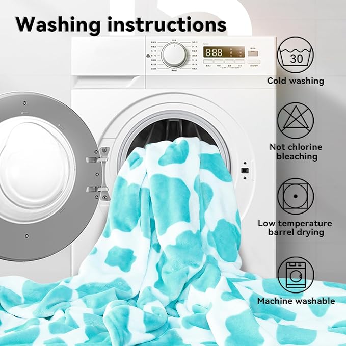 Blue Fleece Throw Blanket for Couch & Bed - Lightweight Soft Blankets for Women Fuzzy Plush Bedding, Sky Blue Gifts Room Decor for Teen Girls