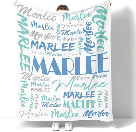 Dr.TOUGH Personalized Name Blanket Personalized Blanket for Adult Kids Flannel Customized Personalized Blankets and Throws
