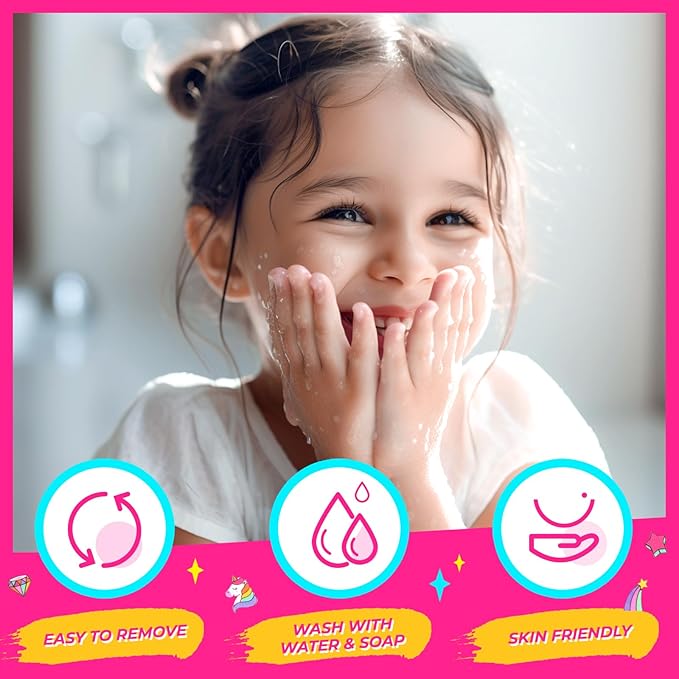 ULOVEME Kids Real Makeup Kit for Little Girls - Real, Non Toxic, Washable Make Up Toy - Umicorn Toys Gift for 3 4 5 6 7 8 9 10 12 Years Old Girls Birthday (Rainbow Umicorn)