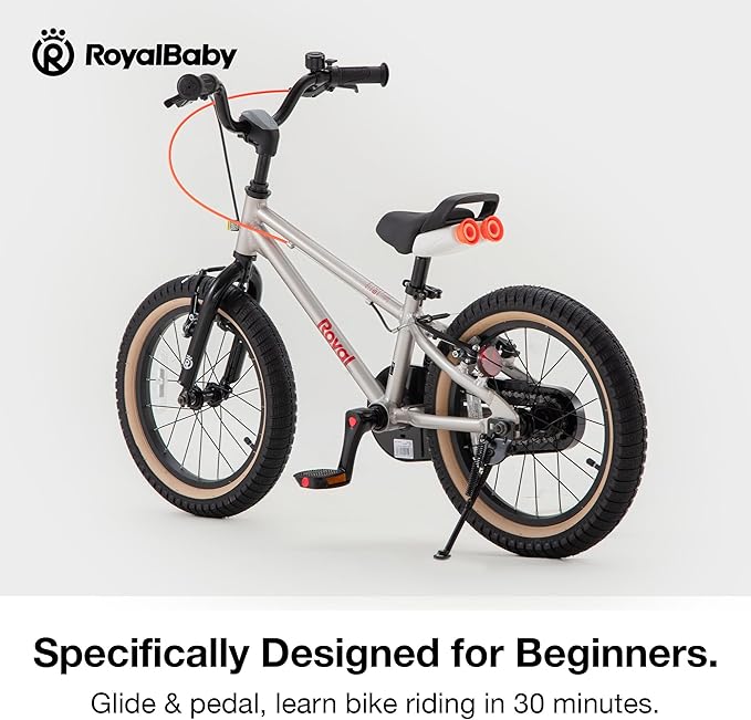 RoyalBaby EZ Kids Bike, Lightweight Aluminum 2-in-1 Balance to Pedal Bike for Beginners Easy Learn Biking, Boys Girls