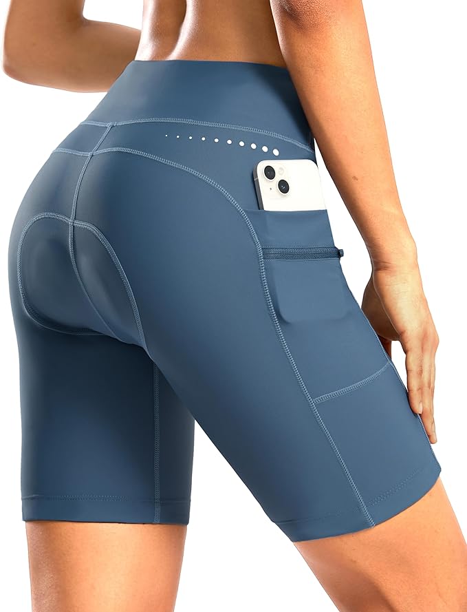 Women's 4D Padded Bike Shorts 5"/7" Riding Underwear Cycling Bicycle Road Biking Cycle Shorts for Women Zipper Pockets