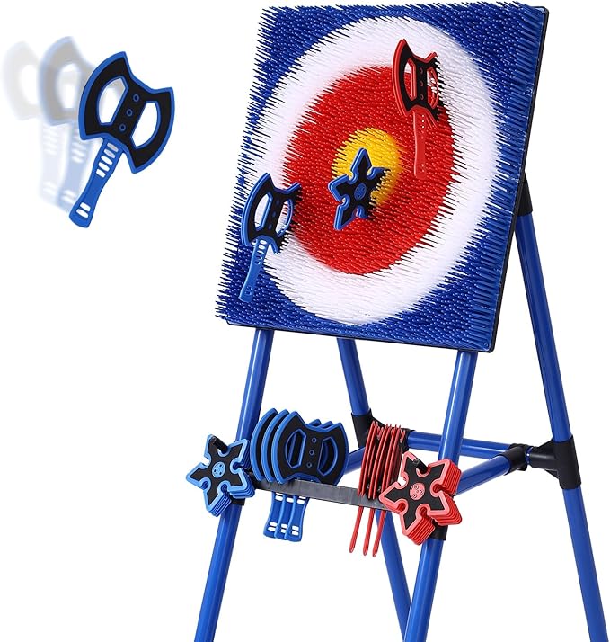 Axe Throwing Bristle Target with 8 Throwing Axes Set,Axe Throwing Game for Backyard, Indoor &Outdoor,Yard Games,Carnival Games