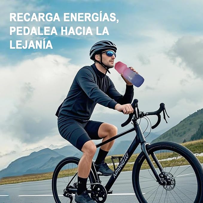 GEMFUL 2 Pack Bike Water Bottles 24oz MTB Cycling Squeeze Bottle BPA-Free Leak-Proof 750ml for Mountain Biking Trail Riding Commuting (Grey+White)