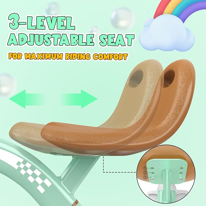 Toddler Tricycle for 1-3 3-4 Year Olds, Toddler Toys Baby Bike, Toys for Ages 2-4, 3-Level Adjustable Seat, 3 Colorful Lighting Wheels, 2 3 4 Year Old Boy Girl Birthday Gifts