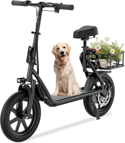 Electric Scooter for Adults- 8.5"/10''/14'' Tires, Up to 19/22MPH by 350W/500W Motor, Max 12/21/23/27/62Miles Long-Range Foldable Commuting Adults Scooter with Double Braking System and App