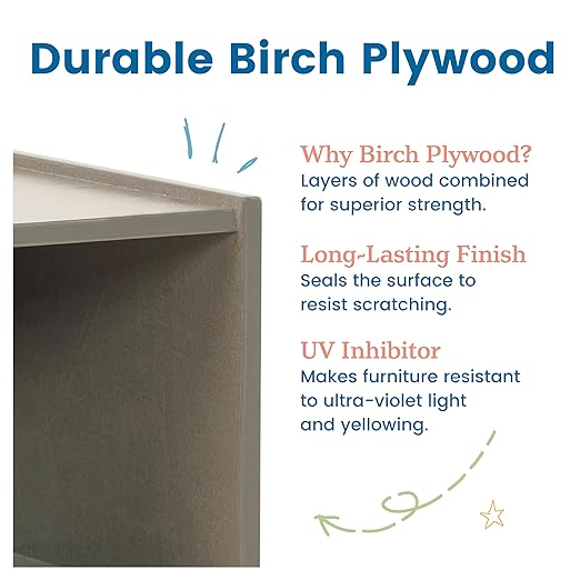 ECR4Kids Play Kitchen Sink, Wooden Playset, Grey Wash