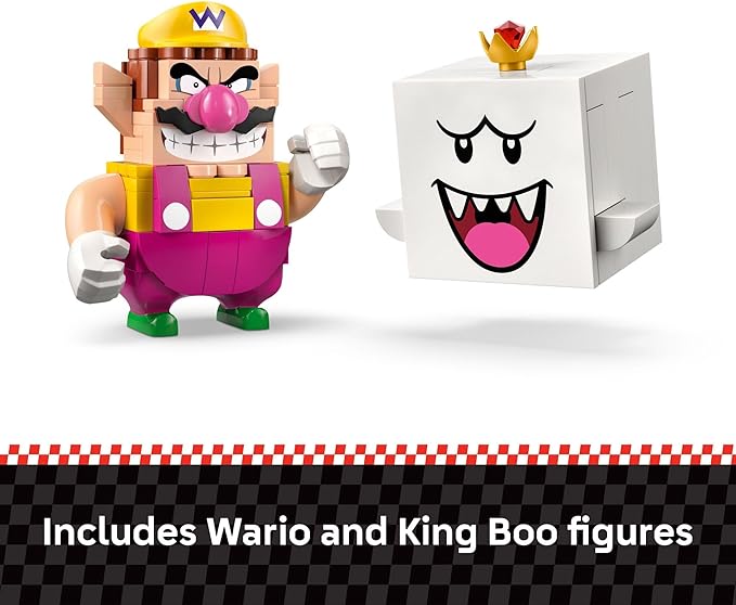 LEGO Super Mario: Mario Kart – Wario & King Boo Building Toy for Kids - Buildable Car Toys W/Drifting Action for Boys & Girls, Ages 8+ - Pretend Play Gift Idea for Birthdays & Any Gaming Fans - 72038