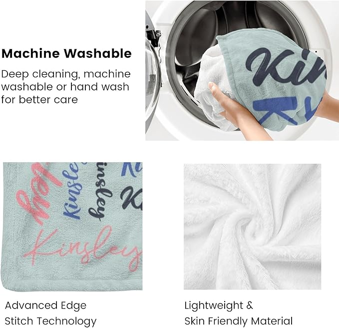 Name Blanket Personalized Blanket for Adult Kids Flannel Customize Throw Blanket Custom (Color 11, 50 x 60 Inches)